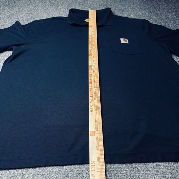 Carhartt Original Fit Navy Blue Short Sleeve Polo Shirt Pocket Mens Size XL - Picture 6 of 6